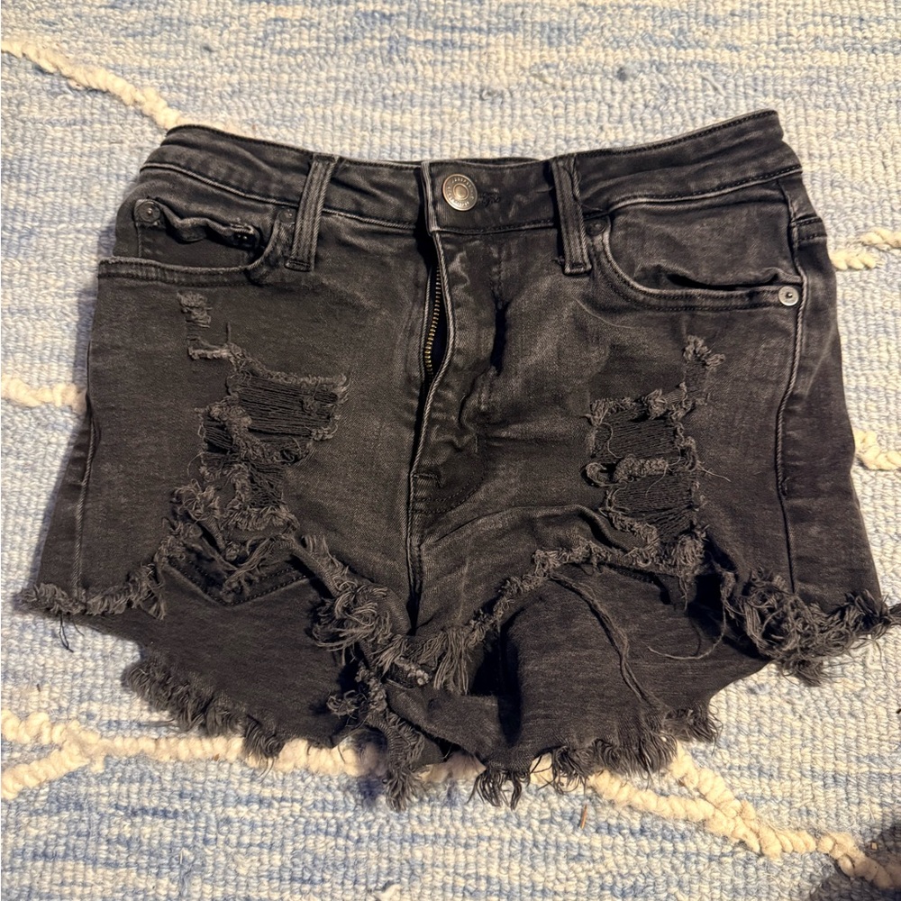 Etage Black Frayed Jean Shorts